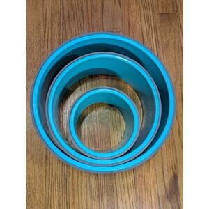 Yoga Wheel Set Of 3 Teal & Gray Foam Back Roller for Pain Backbend Therapy